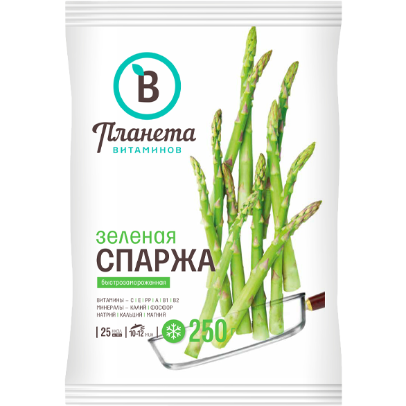 "PLANET OF VITAMINS" green asparagus